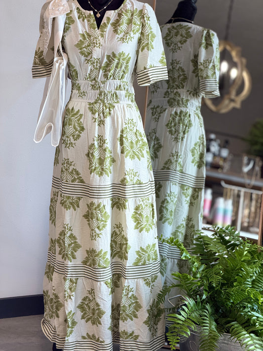 Woven tiered maxi dress